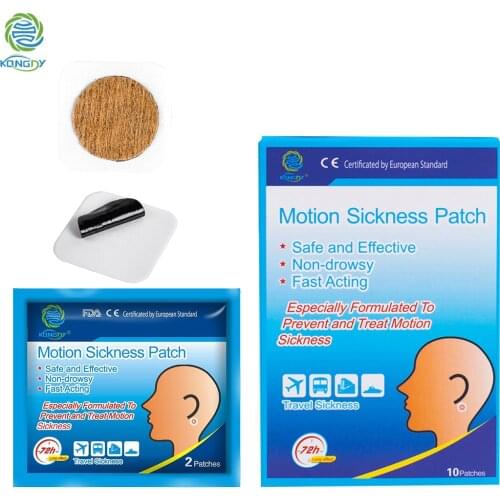 Sickness Patch KONGDY 10 Pieces/Box Behind Ear Car Motion Chinese Herbal Medical Plaster Anti-Nausea Relief Sickness Pad