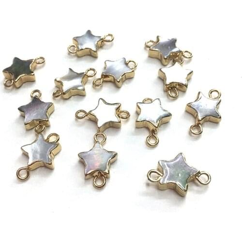2Pcs Shell Connector For Jewelry Making Pentagram Shell Charms DIY Necklace Bracelet Earring Handiwork Sewing Craft Accessory