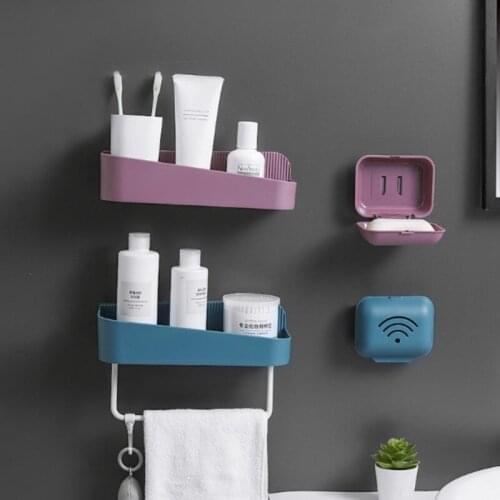 Portable Bathroom Storage Rack Draining Design Space Saving Separable Storage Box Plastic Rack For Home Storage U3