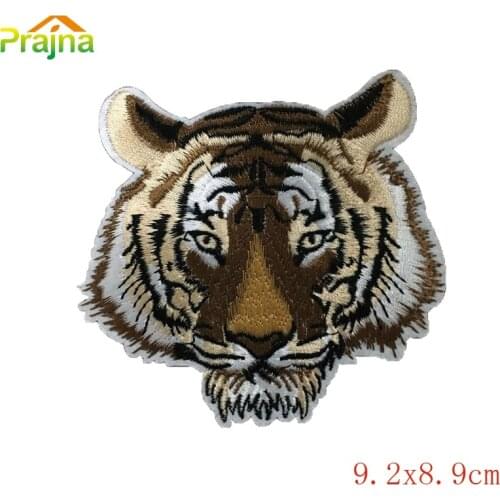 Prajna Embroidered Tiger Patch Ironable Embroidered Patch Iron On Patches Stickers For Clothing Apparels Round Badges