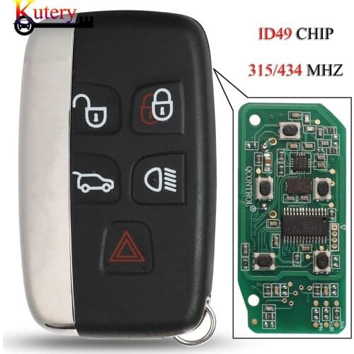 Kutery 5pcs/Lot Remote Car Key For Land Rover Range Rover LR2 LR4 ID49 Chip 315/434MHZ 5 Buttons Key Remote Control