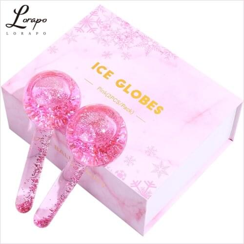 Beauty Ice Hockey Energy Beauty Crystal Ball Face Roller Cooling Skin Massager Crystal Glass Ball Wrinkle Removal Beauty Tool