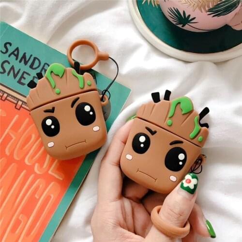MARVEL Guardians of The Galaxy Groot Cartoon Silicone Bluetooth Earphone Case Suitable for Airpods 1/2 Accessories Anti-drop