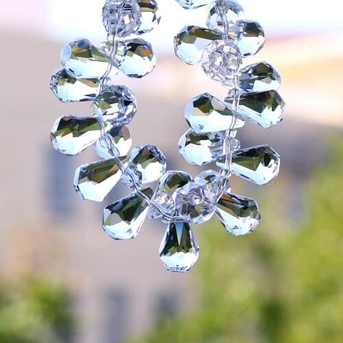 9X14/12X18MM Crystal Faceted Glass Drop Beads Flat Botton For Women Jewelry Making DIY Accessories Wholesale Bead & Necklace