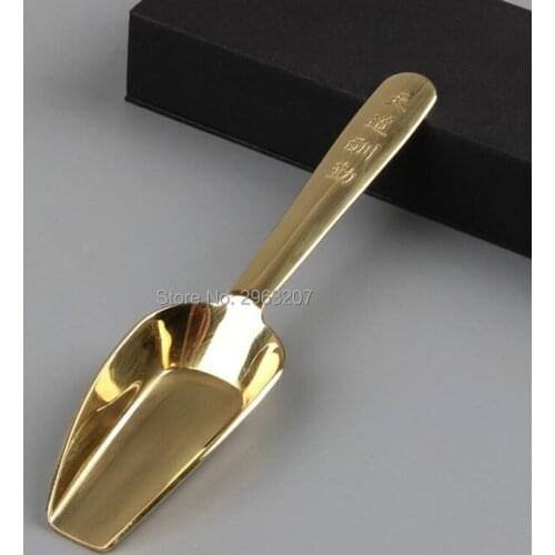 20pcs Pure Copper Cutlery Cute Mini Spoon Brass Copper Shovel Tea Coffee Juice Seasoning Beans Tableware ZA6978