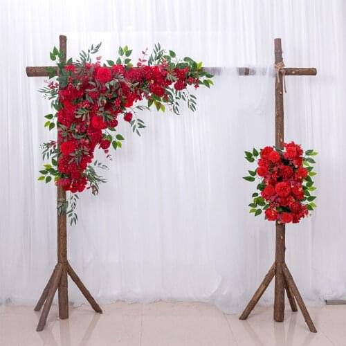 Wedding Decoration Centerpieces Triangular Flower Row Arch Background Decor Party DIY Rose Hydrangea Flower Arrangement