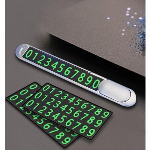 Car Temporary Parking Card Zinc Alloy Car Styling Luminous Hidden Car Phone Number Card Plate Car Accessories