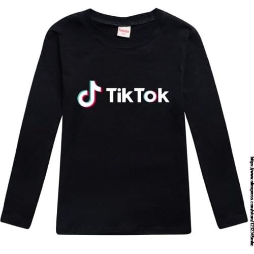 Tik Tok Childrens S Long Sleeve T-Shirt Cotton Spring T-Shirts Boy Kid Boys And Girls Tops Shirts Childrens T-Shirt 2-16y