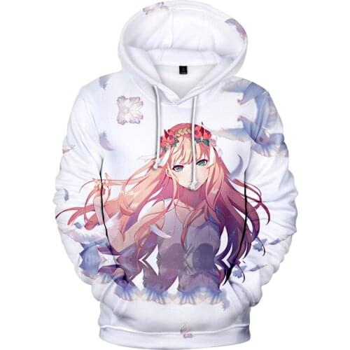 Anime Hoodie Darling in the franxx Hoodies Zero Two Sweatshirts Men Woman Fashion Hooded Children Clothing Kids Cartoon Pullover