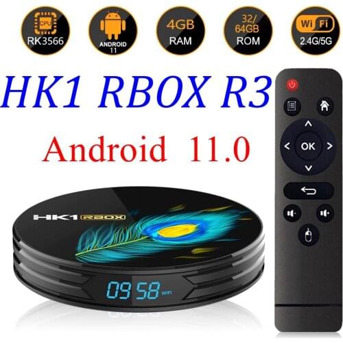 HK1 RBOX R3 Android 11 TV BOX 4GB 8GB DDR4 32GB 64GB ROM RK3566 64bits 2.4G 5G WiFi 1000M LAN Bt 4K HD 8K Media Player