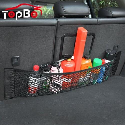 Magic Elastic String Mesh Car Back Rear Trunk Seat Net Sticker Auto Storage Bag Cage Universal Organizer Seat Back Pocket Holder
