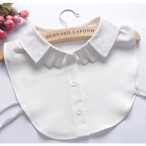 Shirt Fake Collar Women Chiffon Blouse White And Black Tie Detachable Collar Lapel New Decorative Tie Clothing Accessories