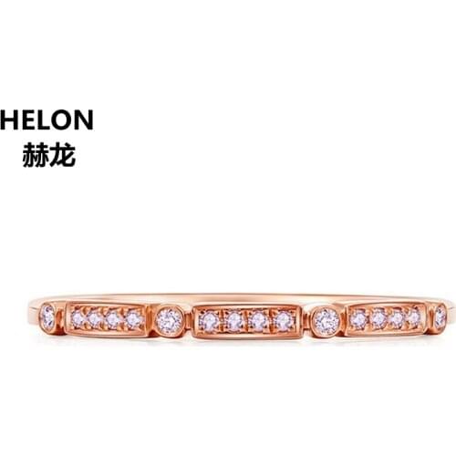 0.07ct SI/H Natural Diamonds Engagement Wedding Ring Solid 14k Rose Gold Women Anniversary Band Fine Jewelry