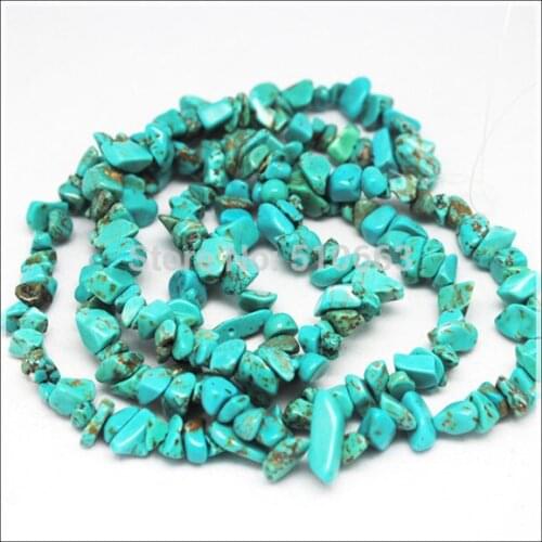 1 String= 90cm length Blue Turquoisee Chips,Semi Precious Gem Stone,Size: 5-8mm loose gem stone chips