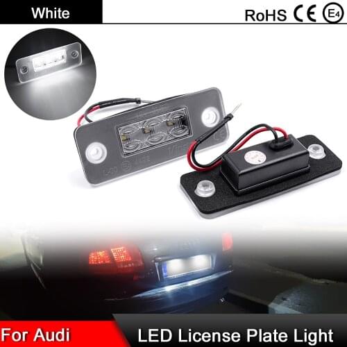 1 Pair For Audi A8 D3 2002-2010 High Brightness White LED License Plate Light Number Plate Lamp