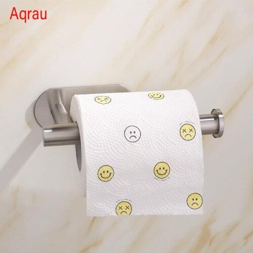 1 Piece Self Adhesive Wall Mounted Stainless Steel Toilet Paper Roll Holder Racks Holder Kitchen Roll Tissue Stand Organizer