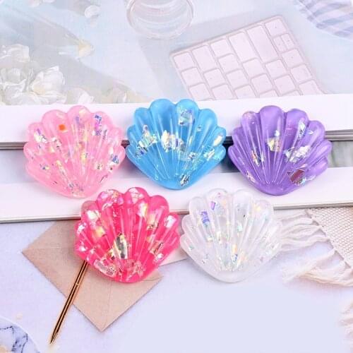 10-50Pcs Color Transparent Shimmering Shell Resin DIY Craft Phone Shell Patch Art Earrings Pendant Brooch Hair Accessories Decor