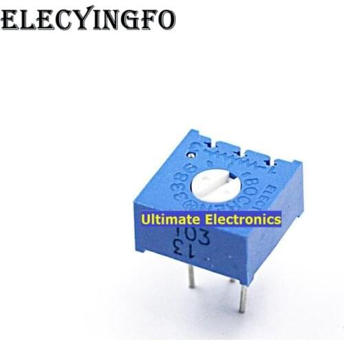 10PCS Potentiometers Precision Adjustable Resistance horizontal 3386P-1-103 101 102 104 105 203 202 201 501 502 503 504