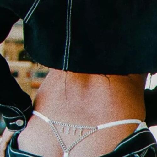 2021 Custom Metal Letters Sexy Thong Panties Waist Body Chain for Women Nightclub Fashion DIY Name Letter Underwear Body Jewelry