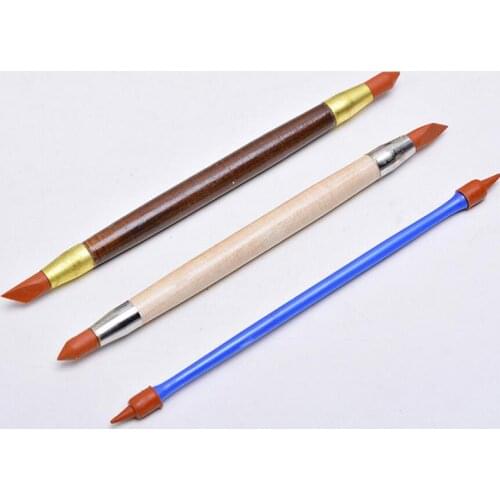 3Pcs Silicon Rubber Shaper Pen Double-head Pottery Clay Sculpture Tools Pottery Ceramics Carving Modeling Shaping Tool