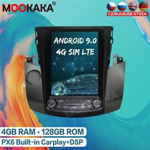 4GB+128GB Tesla Screen Android 9.0 Car Multimedia Player For Toyota RAV4 RAV 4 2003 - 2012 GPS Navigation Radio Stereo Head Unit