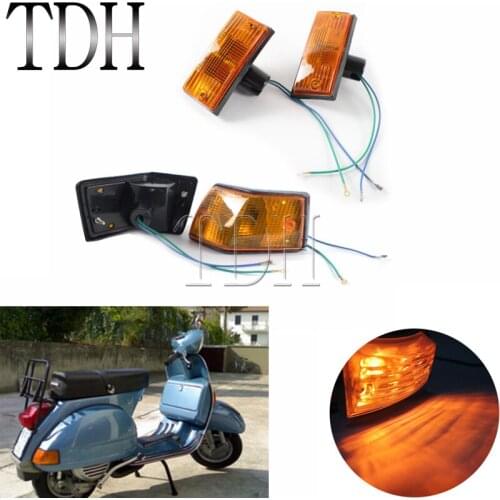 4pcs Rear Front Turn Signal Light Amber Indicator Bulb Flasher Blinker Lamp for Vespa P PX VSX VNX Stella