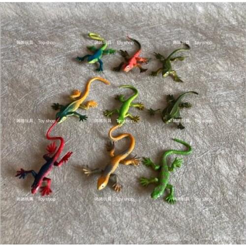 50pcs/lot High Simulation Wild Animal Model 6cm Gecko lizard Wild Life Kids Toy Home Decoration Miniature
