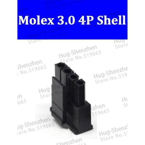 5557 Promotion product 50pcs Molex 3.0mm 1*4pin 43645-0400 black Male Power Connector Housing Plastic Shell
