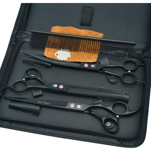 8.0" Japan Steel Professional Pet Grooming Scissors Dog Cutting Shears Thinning Scissor Curved Pet Tesoura Dog Clippers LZS0376