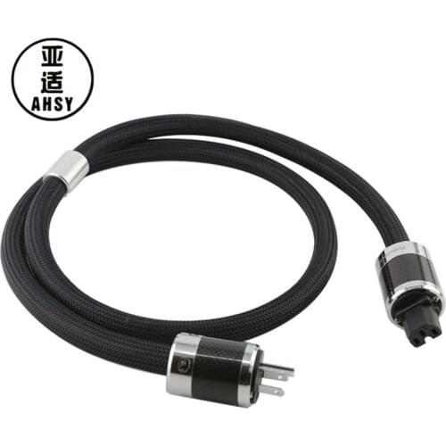 AHSY PS-950 Hifi Power Cable High Quality Pure Copper DVD Amplifier Power Wire With Carbon Fiber Power Plug