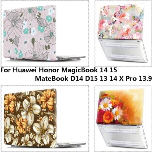 For Huawei MateBook X Pro 13.9 Inch 2019/ Matebook D14 D15 13 14/ Honor MagicBook 15 14 Women Newest Vogue Floral Laptop Case