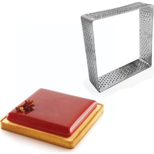 1PC Square/Oval Mousse Mould Sewed Tart Ring Steel Perforated Tool Bakeware Circle Decorating Mousse Cake Cake G4R0