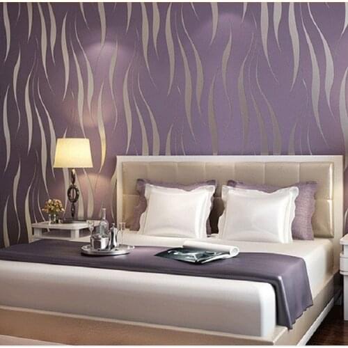 Geometric Stripes Flocked Texture Home Decoration Wallpaper Modern Design Wall Paper Rolls For Bedroom Living room Walls