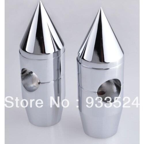 Chrome 5.25" Billet Spike Handlebar Risers For Harley Softail Dyna Sportster Road King Honda Shadow VTX Suzuki Kawasaki Yamaha