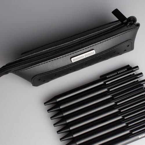 Korean men and women pens bag school students creative pencil case pen holder personality leather bag office supplies