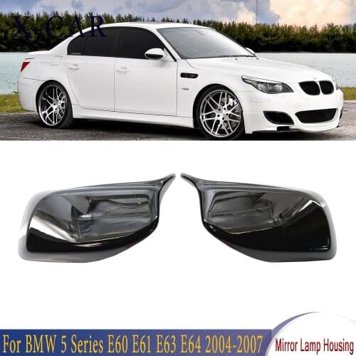 X-CAR For BMW 5 Series E60 E61 E63 E64 2004-2007 Mirror Lamp Housing Glossy Black Carbon Pattern 51167078360 51167078359