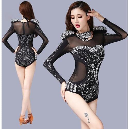Newest Rhinestone Nightclub Jazz Modern Showgirls Pole Dance Costume Fashion Dancing Dress DS Clothing Cheerleader costume