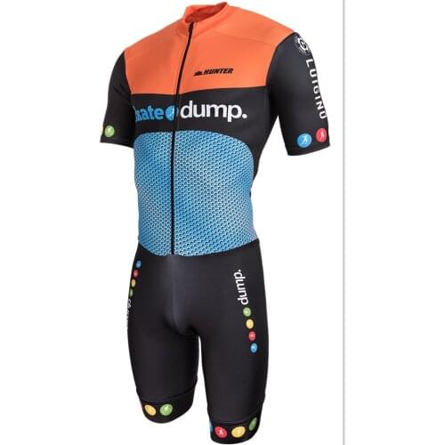 Summer Mens HUNTER Skating Skinsuit Pro Team Triathlon Suit Custom Quick Dry Fabric Speedsuit Roller Skates Apparel Sportwear