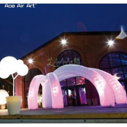 Creative led inflatable octopus structure building,devilfish shape tantecles for trade show and events