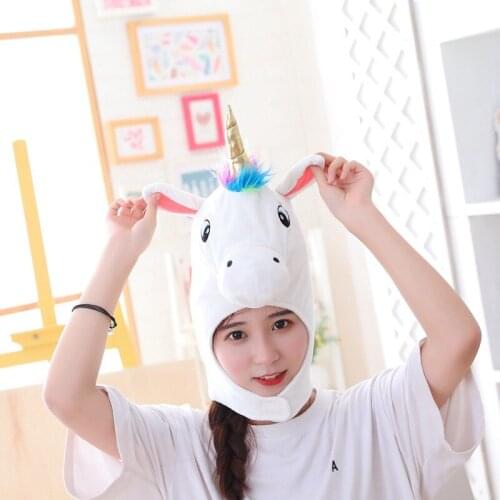 Cartoon Headgear New Unicorn Headgear Hat Photo Props Plush Toy Headgear