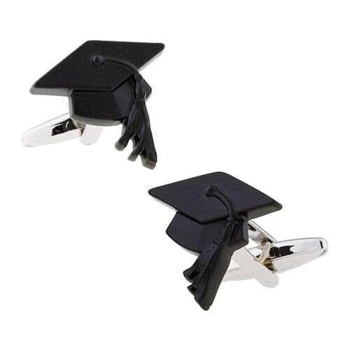 Mens Cuff Links trencher cap Black Cufflinks L1670