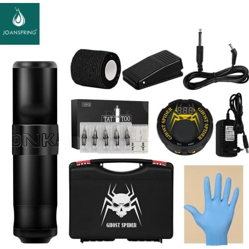 Tattoo Machine Kit Professional Rotary Pen Power Supply Foot Switch With Cartridge Needles For Liner & Shader Body Art
