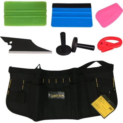 Car Wrapping Installation Tools Kit Vinyl Wrap Bag Squeegee Razor Glove Magnet
