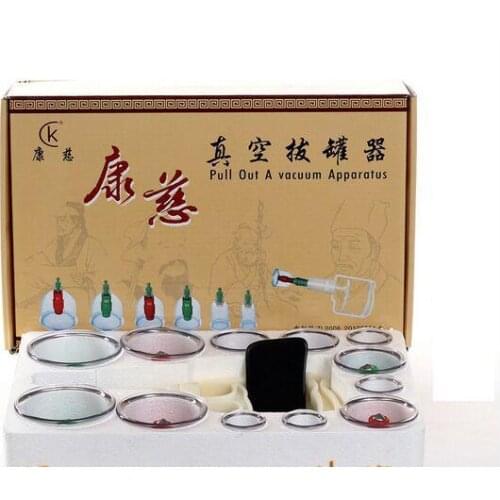 Free shipping 12 cups Vacuum Cupping Set traditional Chinese medicine Vacuum Cupping Set Massage Therapy Suction Apparatus Cups