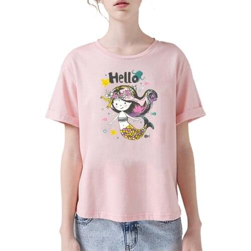 Nicediy Mermaid Patches Heat Transfer Vinyl Sticker Thermal Transfer Princess Iron On Transfers For Clothes Applique Sticker DIY