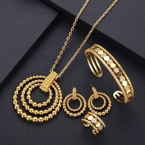 Nigeria 4pcs Bridal Zirconia Necklace Sets For Women Jewelry sets & More Dubai Nigeria CZ Crystal Wedding Jewelry Sets
