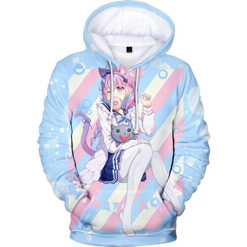 Novelty HOLOLIVE VTuber minato aqua 3D Fashion Fall Winer Suit Hoodies Sportswear Youthful Kawaii Vitality Wo kids All-match