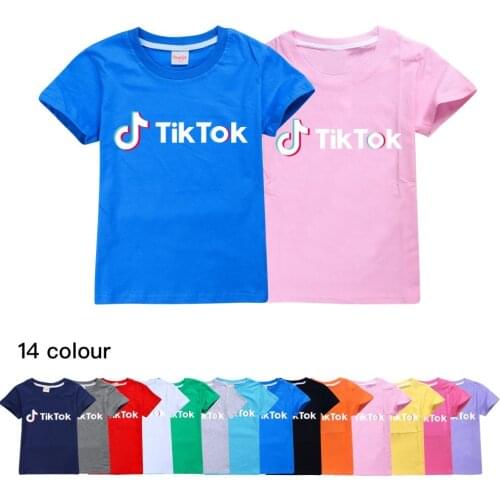 TIK TOK Girl Boy Clothes Cotton Summer Kids Christmas Shirt Toddler T shirt Kids Costume 2-16Y