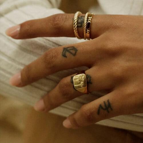 Tarnish Free Stainless Steel Carving Flower Rings For Women Girls Statement Trendy Rings Female Jewelry Accessories