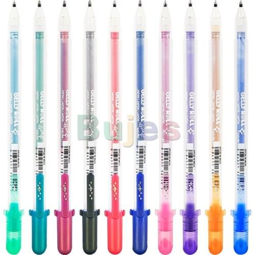 Sakura XPGB-M Gelly Roll Gel Pen Metallic Color 10 Colors Japan,3D Gloss Color Pen,Flash Pen for DIY Creative Stationery